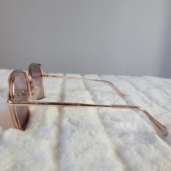 QUAY // ltd ed oversized retro-glam hexagonal blush gold sunglasses LAST ONE main image 10